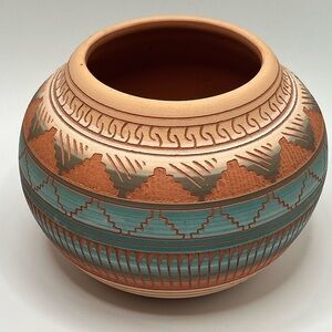 Navajo Etched Pottery Vase
